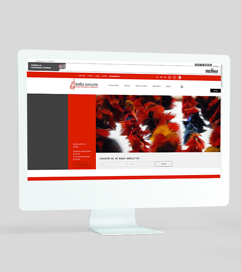 #PraCegoVer - Descrição da imagem para cegos: a imagem mostra a tela de um computador branco. Nela aparece uma imagem do site do Museu.